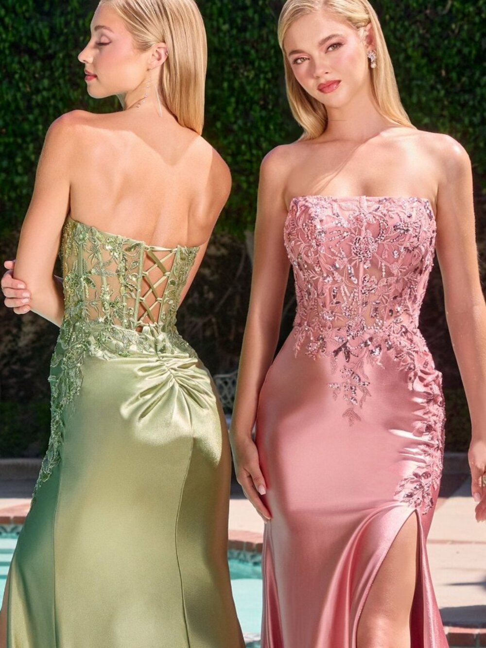 NEW DUSTY ROSE Evening Gown Floor Length Formal Elegant Stunning C168